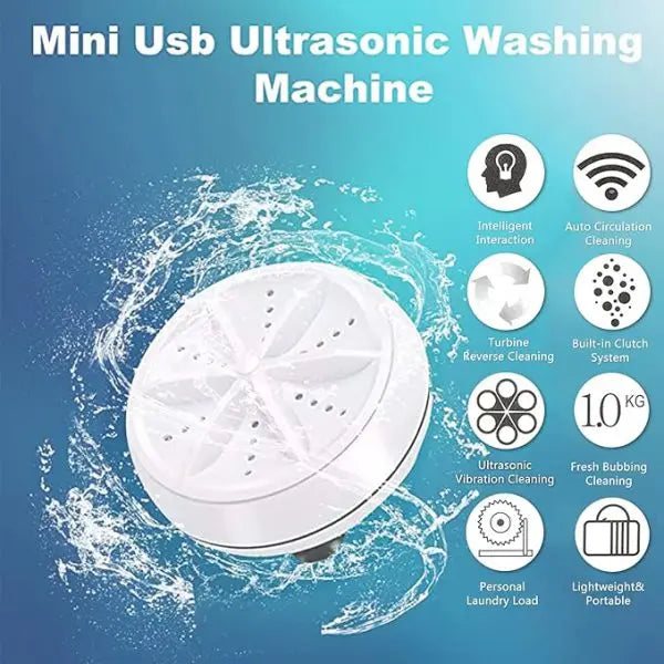 Ultrasonic Rotating Turbine Washing Machine For Socks Underwear Dishes Clothes MuzzaHub