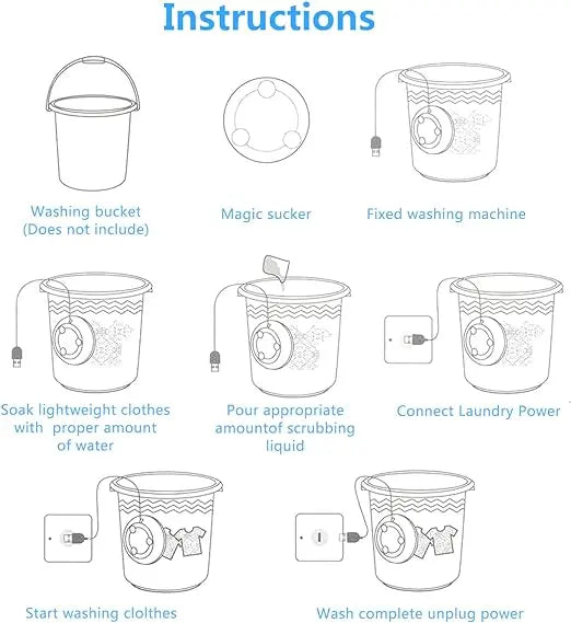 Ultrasonic Rotating Turbine Washing Machine For Socks Underwear Dishes Clothes MuzzaHub