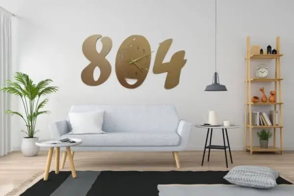 3d Wall Clock Wooden Golden Color Wall Clock (804) MuzzaHub