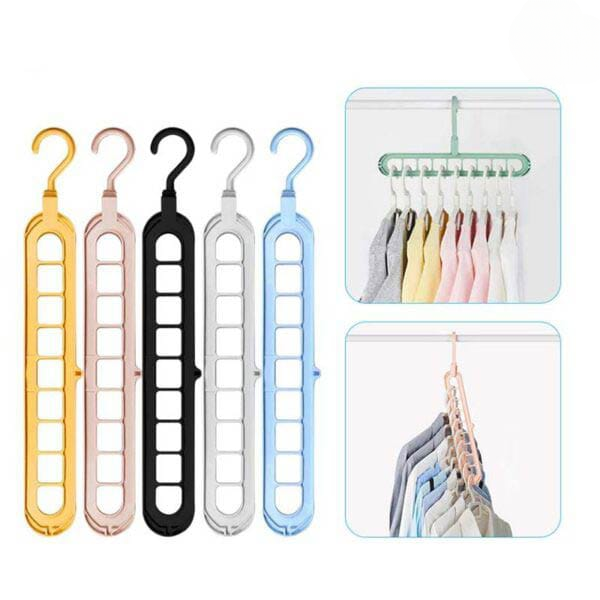 9 Hole Hangers Wardrobe Organizers, Space Saving Sturdy Pack of 3.