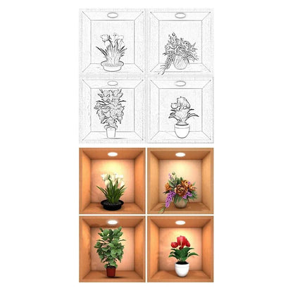 4ps Wall Decor 3D Sticker Removable